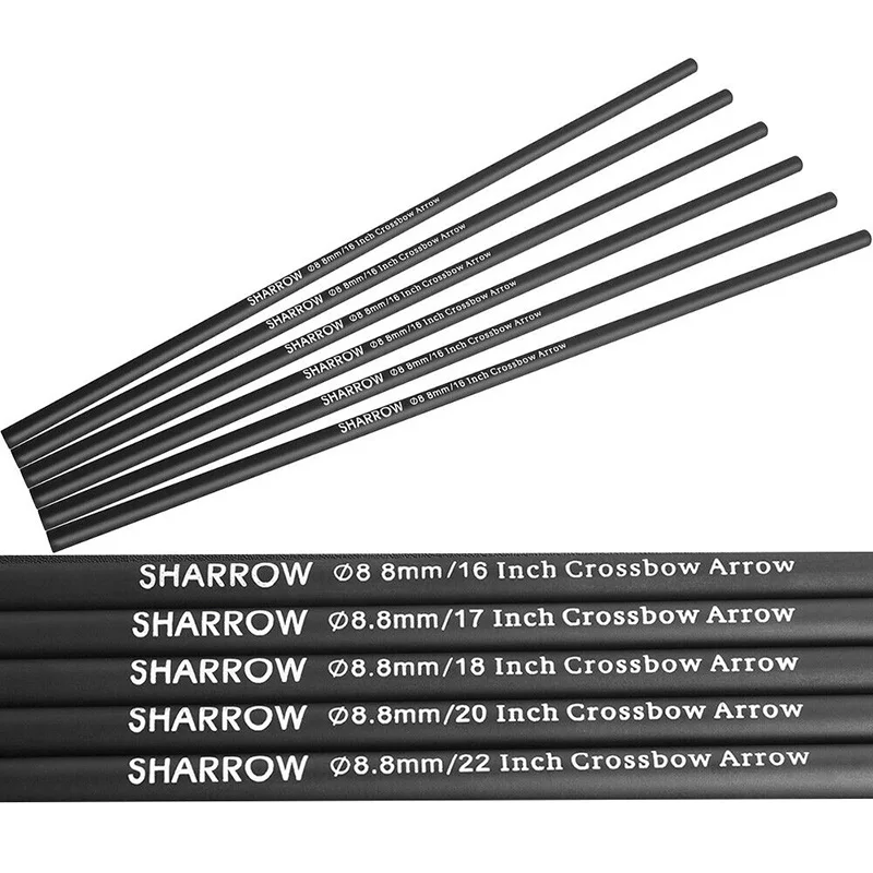 

6/12pcs Crossbow Hunting Arrow Bolts OD 8.8mm Carbon Arrow Shafts 16/17/18/20/22 inch Crossbow Arrow Rod Archery Shooting Target