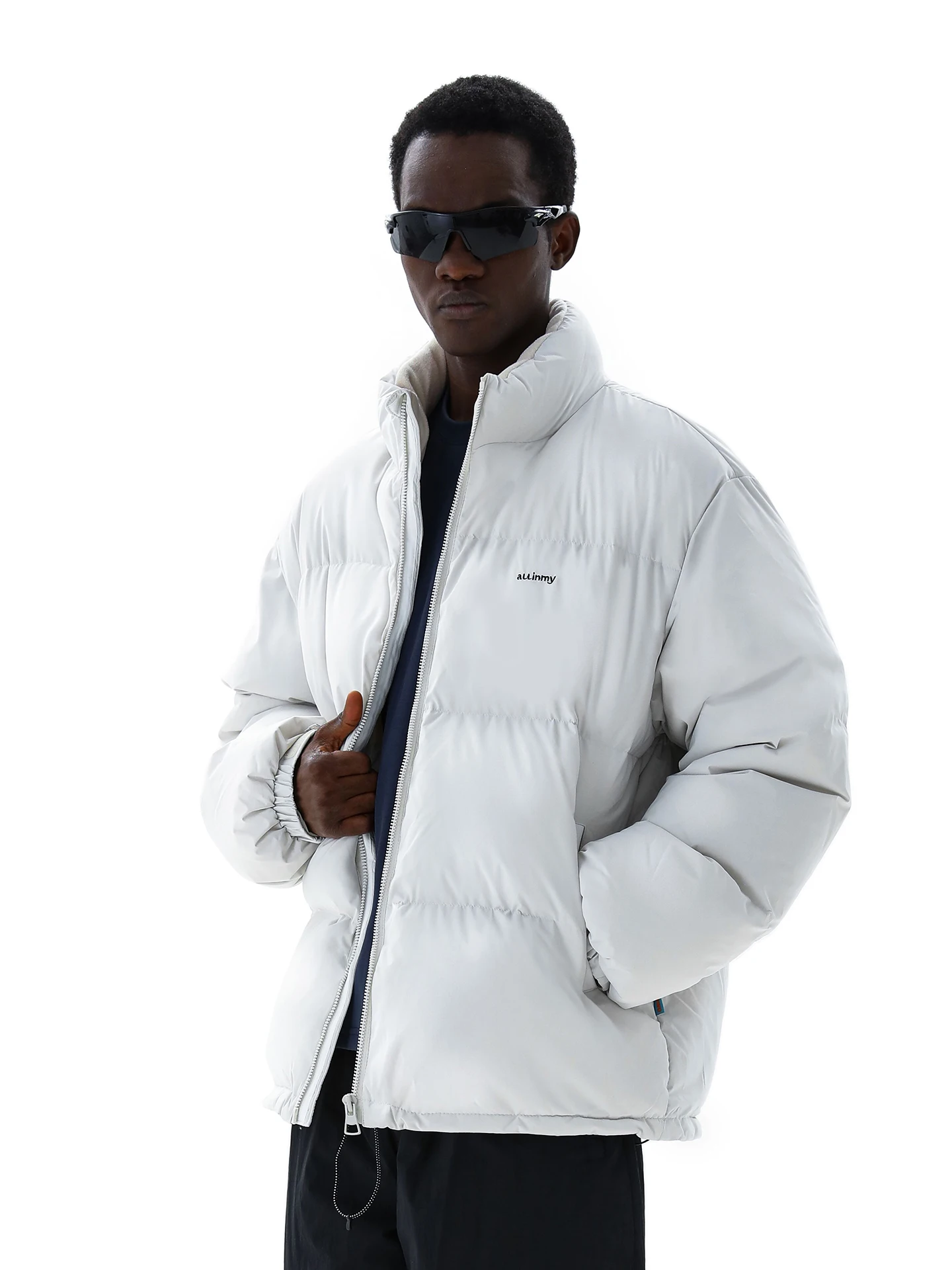 

MMOPTOP Men's Short Thickened Letter Collar down Jacket Bread Style Skiing Coat Casual Warm Polyester Fiber Long Sleeve Zipper