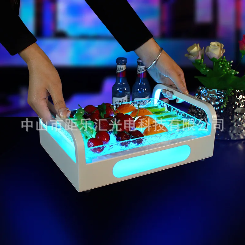 

Bar luminous fruit plate ktv creative wrought iron fruit platter nightclub clear bar snack snack dried