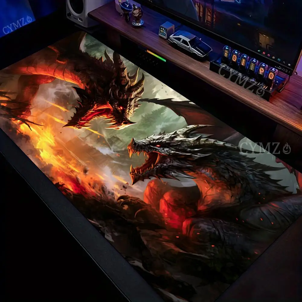

Коврик для мыши «Битва гигантских драконов», настольный коврик, резиновый противоскользящий, прочные настольные аксессуары, коврики для клавиатуры, настольные коврики, игровые коврики