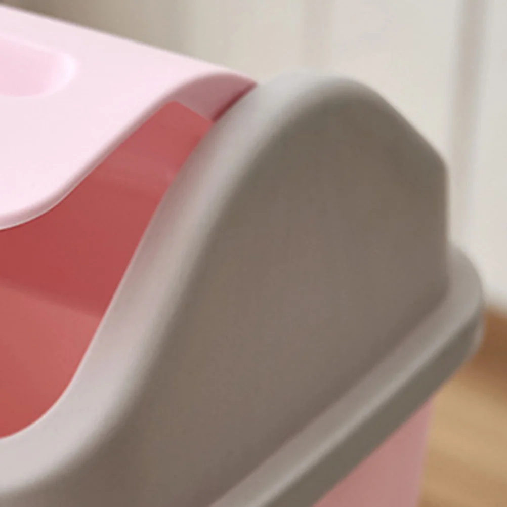 

Mini Plastic Trash Can Desktop Garbage Box with Lid Pink Size M for Car Home Office Debris Storage Organizer Dustbins