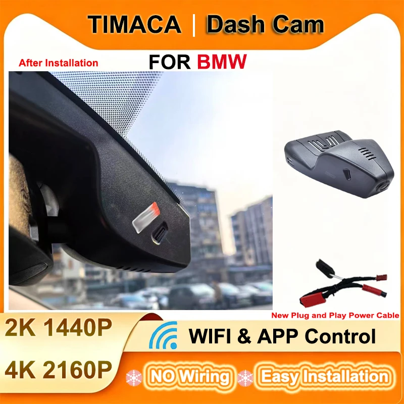 TIMACAM for BMW 3 series 8 series for BMW X5 for BMW xDrive30i X for BMW xDrive30i M Dash Cam 4K Wifi Plug and Play Car DVR