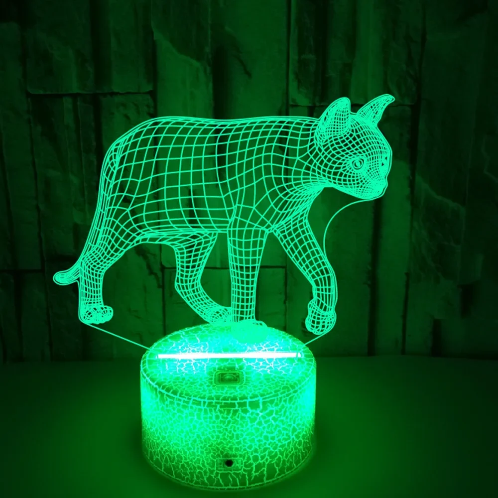 Nighdn Cat 3D Illusion Lamp LED Night Light for Children Bedrooom Bedside Decoration Gifts for Kids Child Nightlight Acrylic