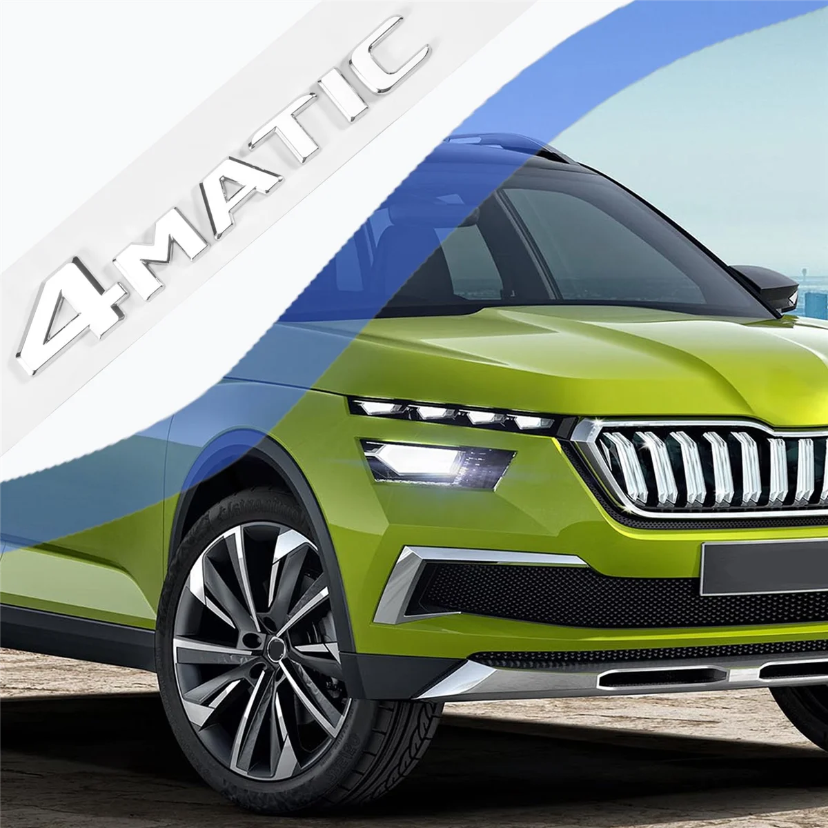 สติกเกอร์ติดเทปกาวติดประตูท้ายรถยนต์สีเงิน4MATIC