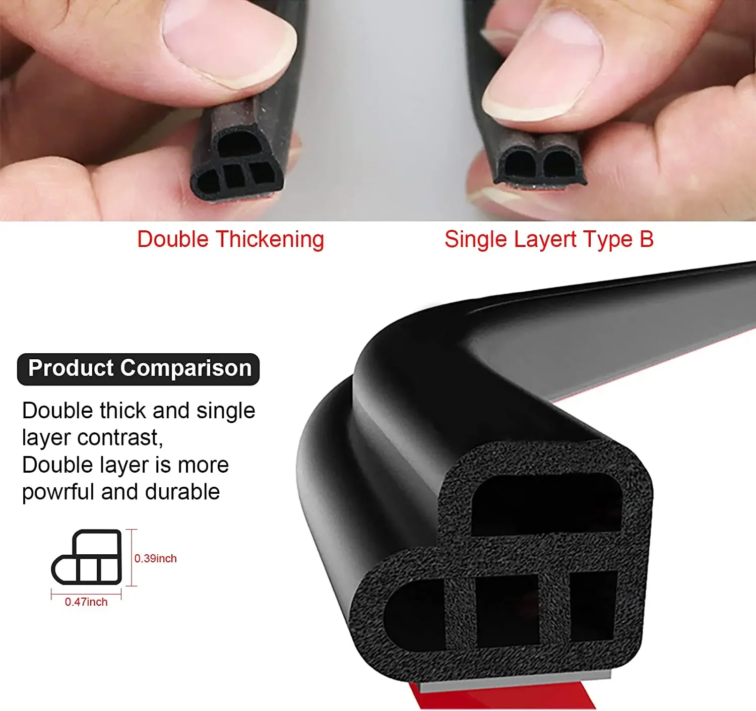Universal Car Seals Sealant Strips Auto Rubber Door Sealing Interior Doors Seal Strip Automobiles Noise Insulation Weatherstrip