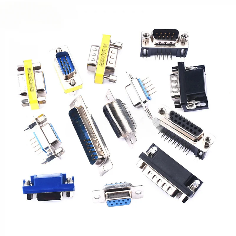 D-Sub Connector 9/15/25 Pin Male Female, Solder Cup & Solder Tail with Screw Lock for RS232  Panel Mount,SL26102