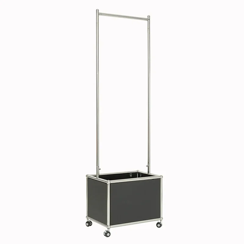 Removable hanger Bedroom storage rack Floor-to-ceiling stainless steel module Coat rack Storage basket