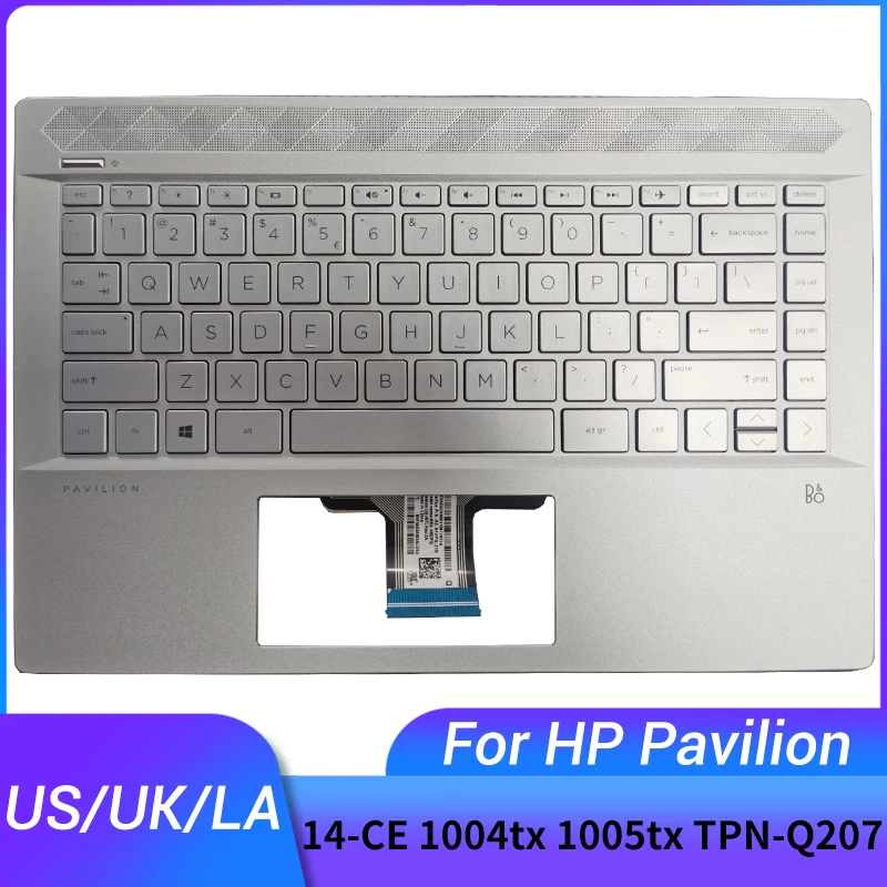 

NEW for HP Pavilion 14-CE 1004tx 1005tx TPN-Q207 Palmrest Upper Cover Case US/UK/Latin laptop keyboard