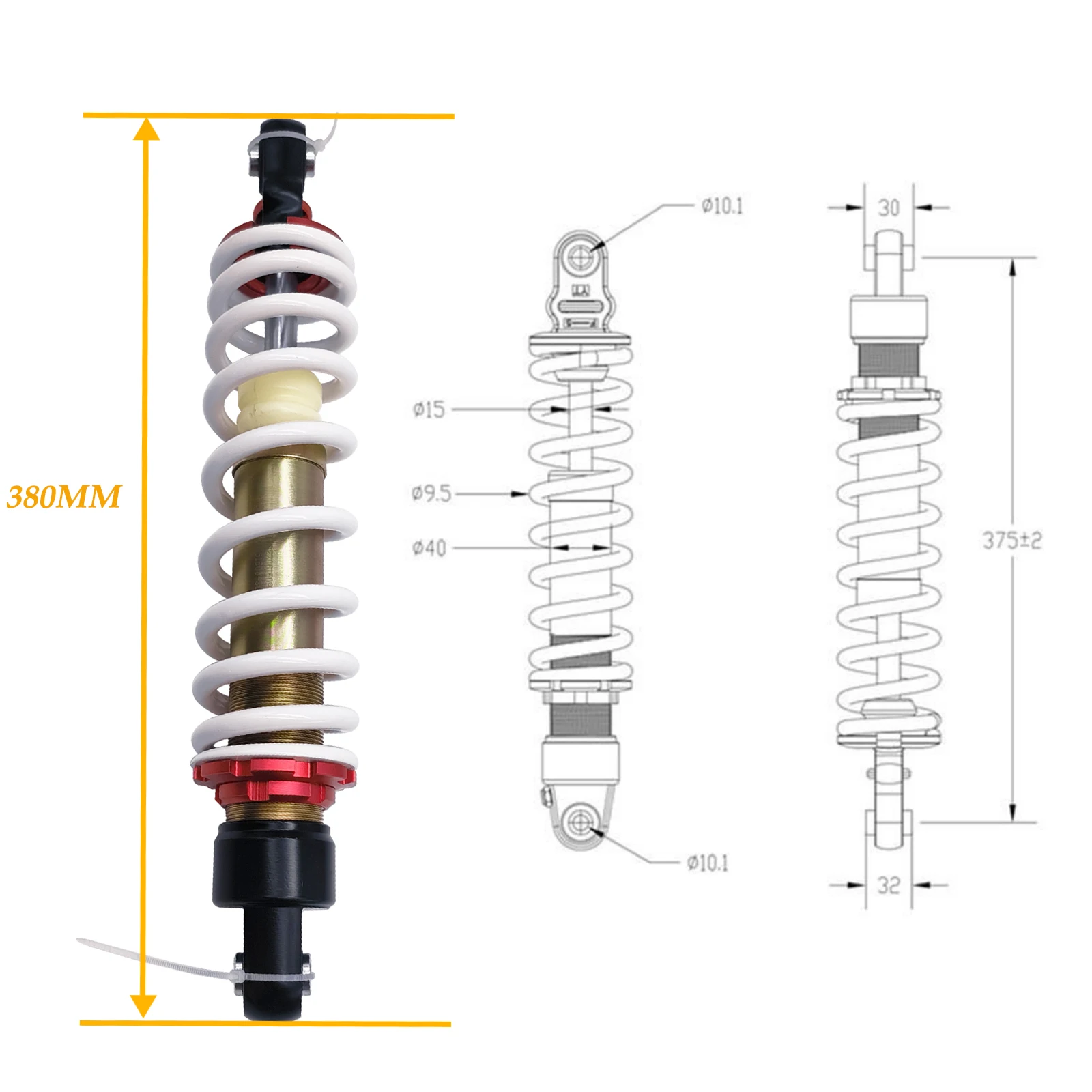 2PC Original Front/Rear Shock Absorber With Air Bag Fit For CF800-2(x8) part ATV UTV 7020-051600-30000 7020-061600-30000