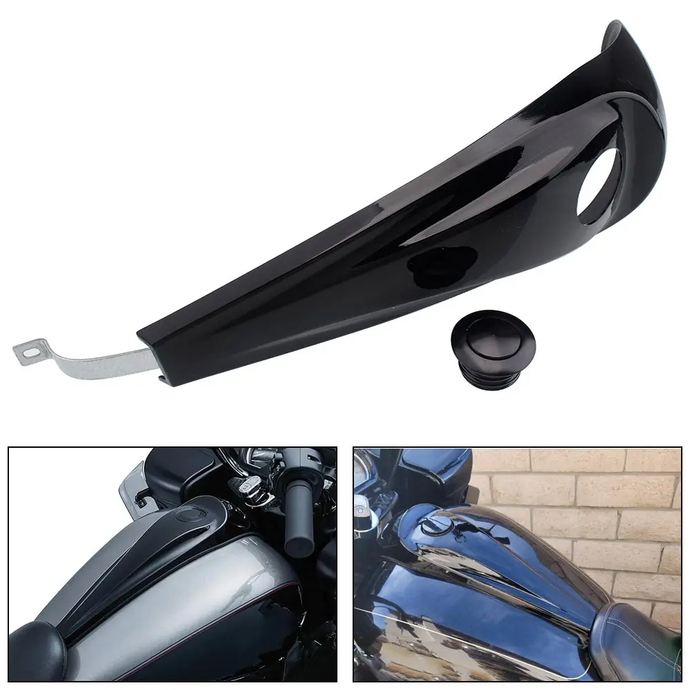 Motorcycle Smooth Dash Fuel Tank Console Trim Cover Fuel Tank Cap For Harley Touring Electra Road Street Glide Road King 2008-17