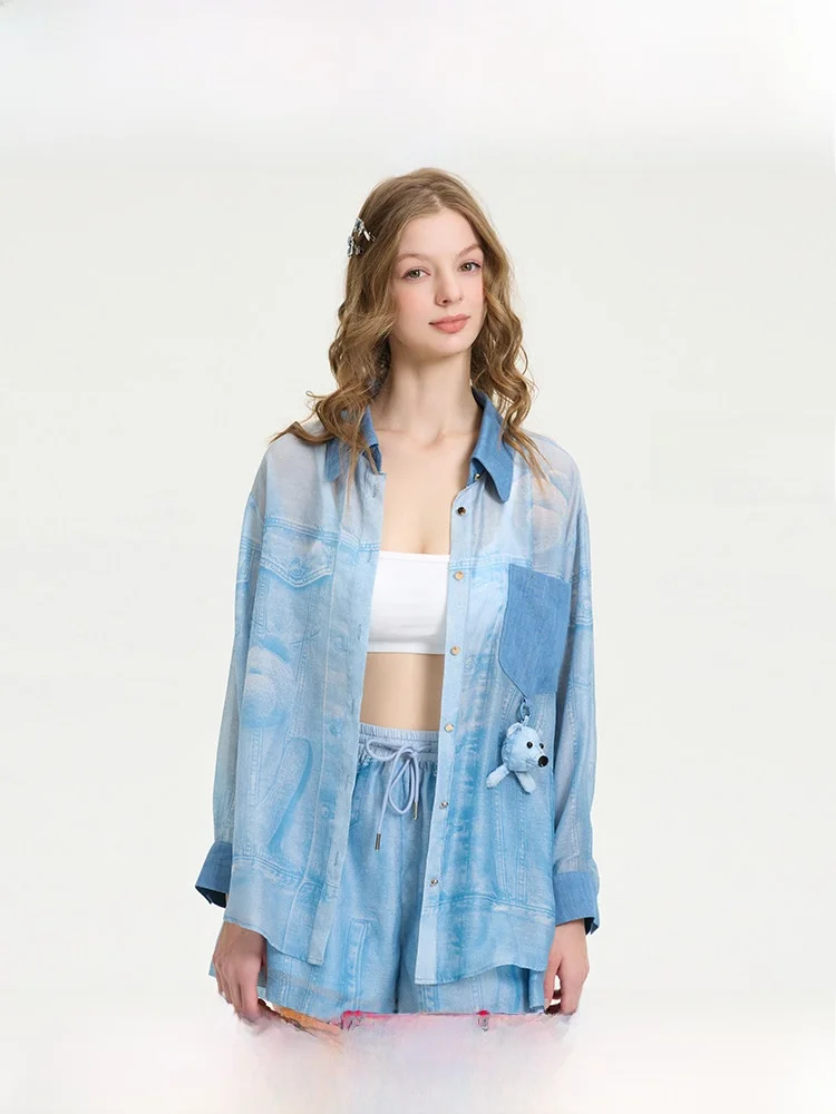 

Летняя новинка: Модный тренд — женская длинная рубашка-накидка из тонкого полиэстера, свободного кроя, с принтом...