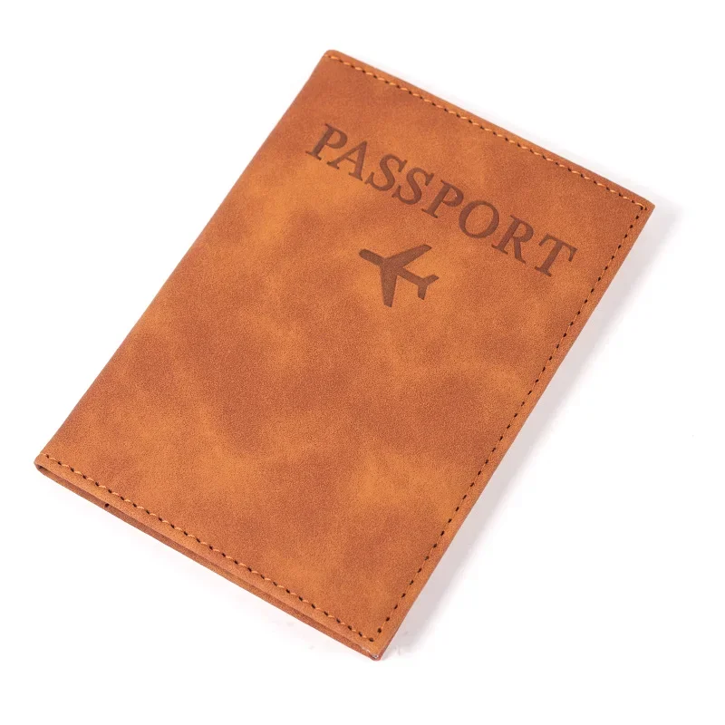 1pc 14.3*10cm PU Leather Passport Cover Case with ID Credit Slot Pocket RFID Multifunctional Passport Holder Sleeve Protector