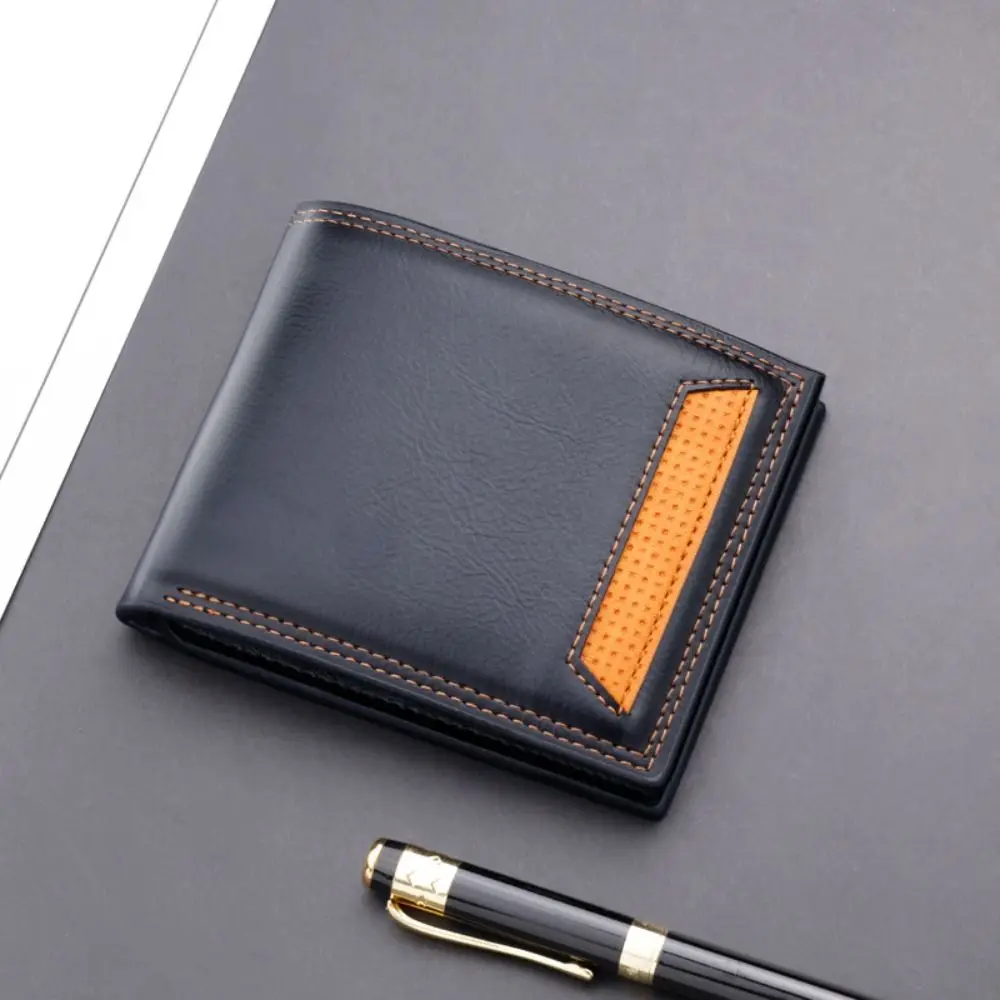 Business Waterproof Men's Short Wallet Thin Soft Male Leather Purse Durable Contracted Card Wallet Card Holder