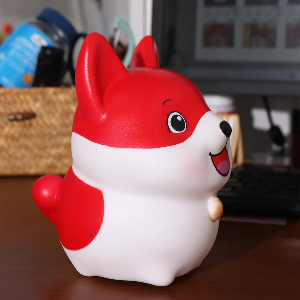 กระปุกออมสินรูปสุนัขคอร์กี้ การ์ตูน ของตกแต่งบ้าน กล่องใส่เงินเด็ก ป้องกันการตกกระแทก ของขวัญเทศกาล