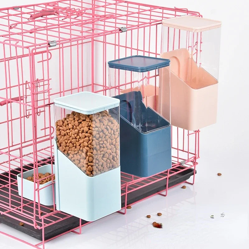자동 애완 동물 그릇 케이지 행잉 피더, 애완 동물 물병 음식 용기, 강아지 고양이 토끼 디펜서 그릇, 애완 동물 수유 제품