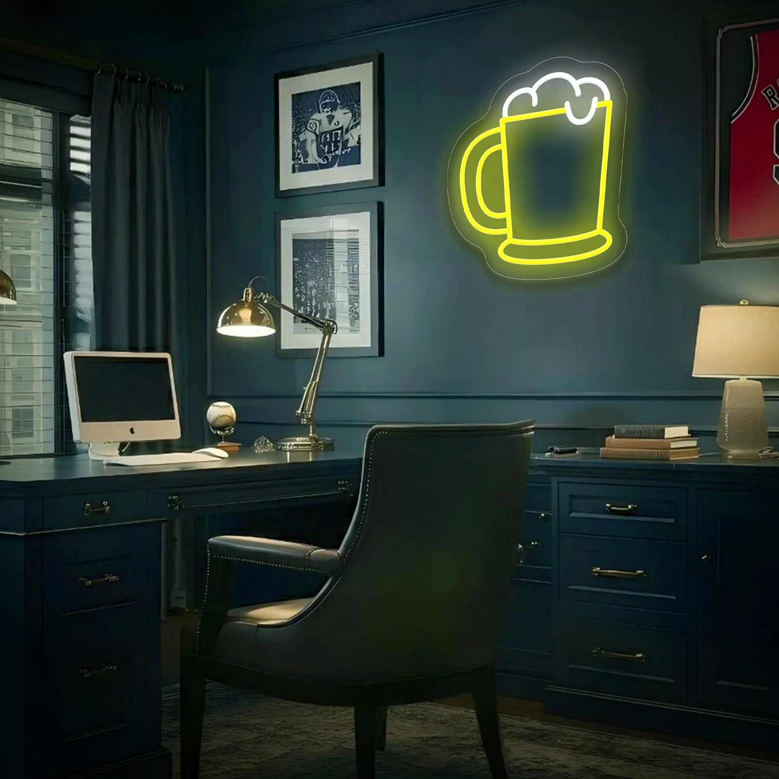 Beer Glass Neon Sign for Bar Decor Dimmable LED Light for Bartender Studio Party Western Restaurant Window Decor As Opening Gift