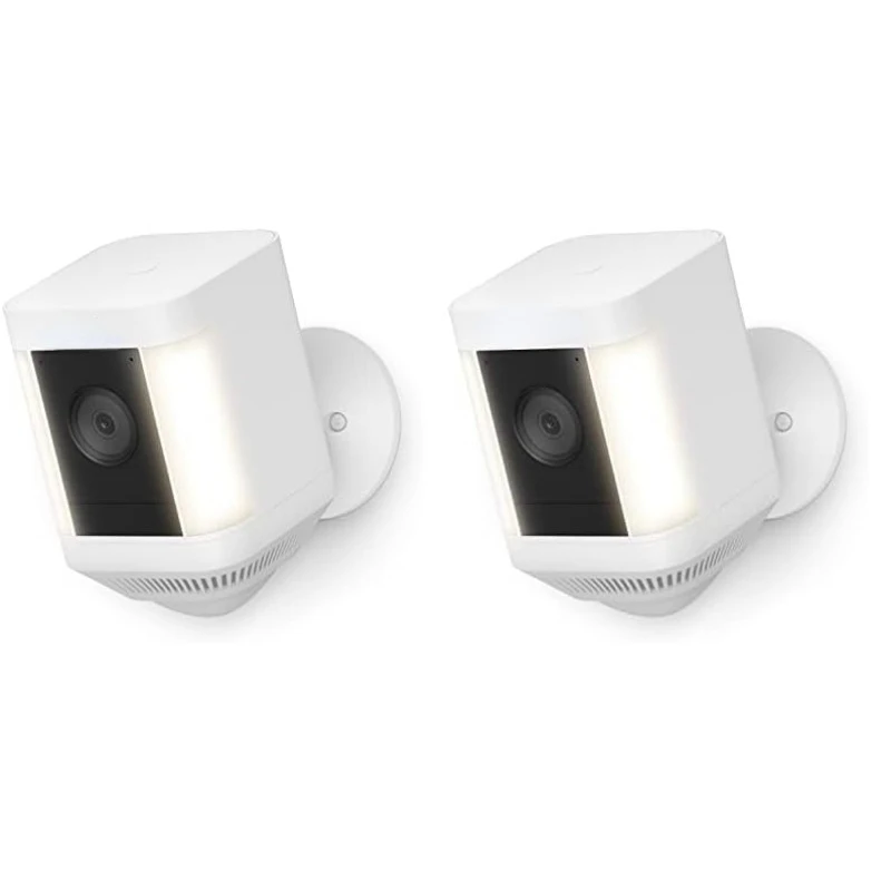 

Spotlight Cam Plus, Battery | Two-Way Talk, Color Night Vision, and Security Siren (2022 release) | 2-pack, White