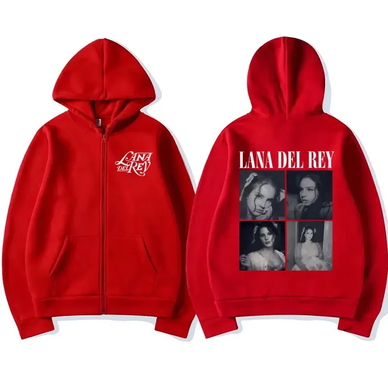 Retro Lana Del Rey Zip Up Hoodie Ultraviolence New Music Album Sweatshirt Men Women Hip Hop Style Oversized Zipper Jacket Hooded