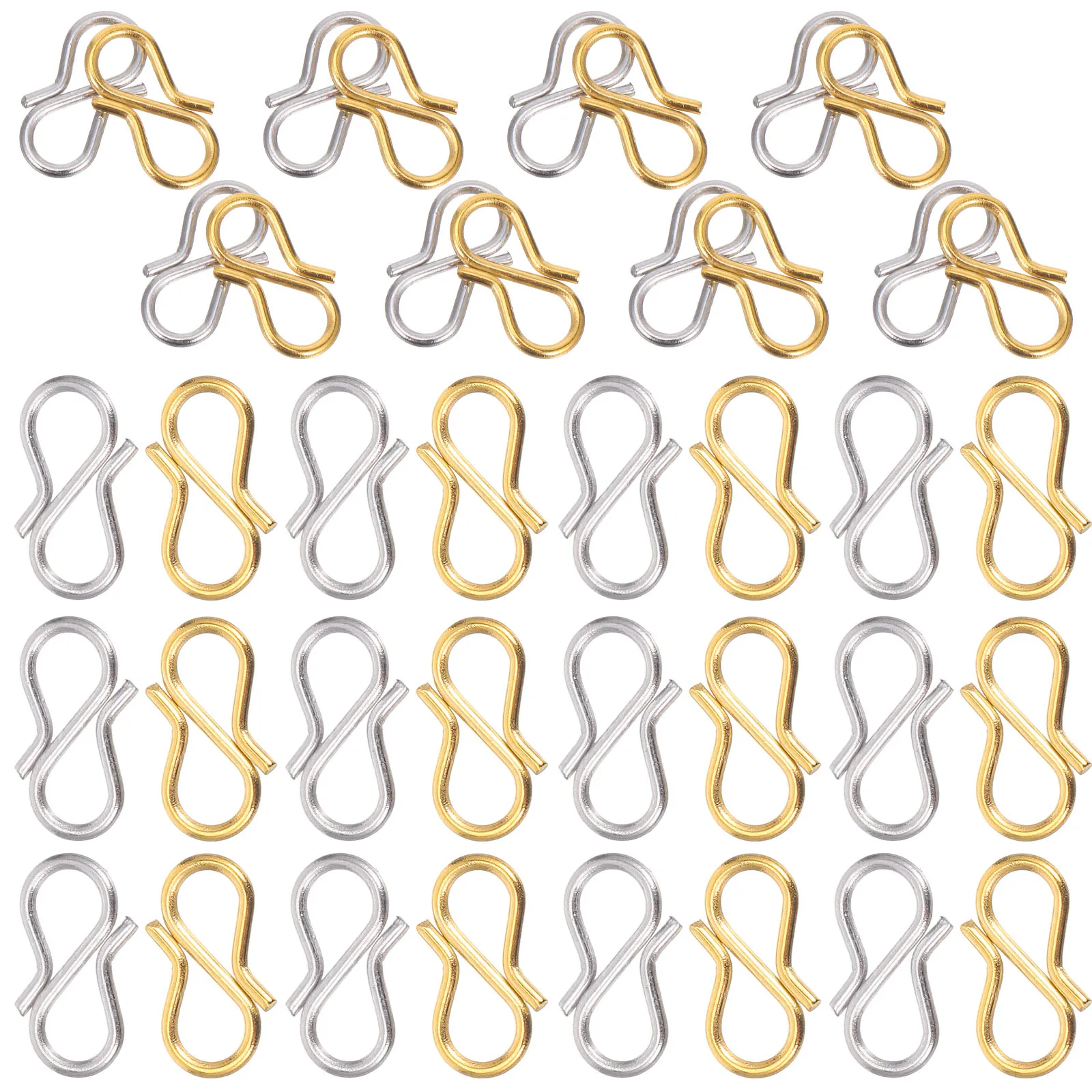 

40pcs Hooks Stainless Steel Jewelry Clasps Necklace Connectors DIY Supplies Bracelet Making Kits Pendant Clasps