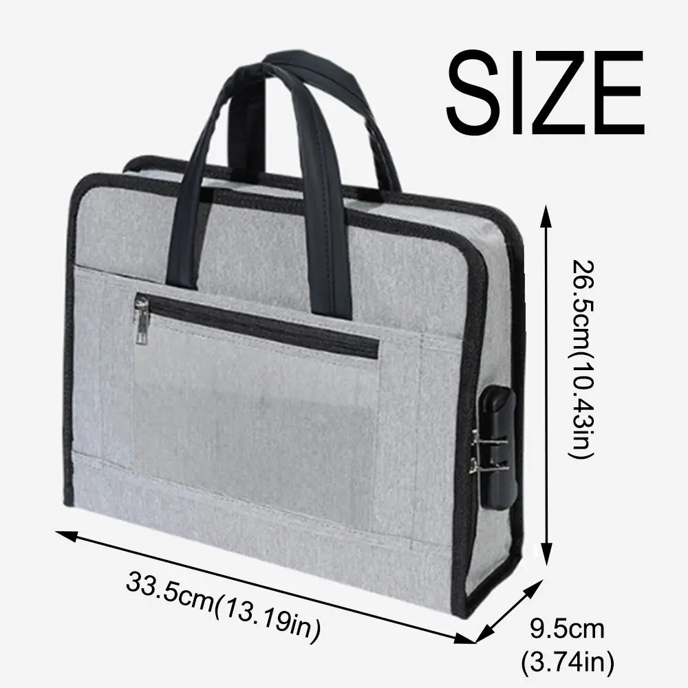 Portable Travel Luggage Bag Practical Large Capacity Stamp Storage Organizer with Handle Zipper Closure A4 Document File Folder