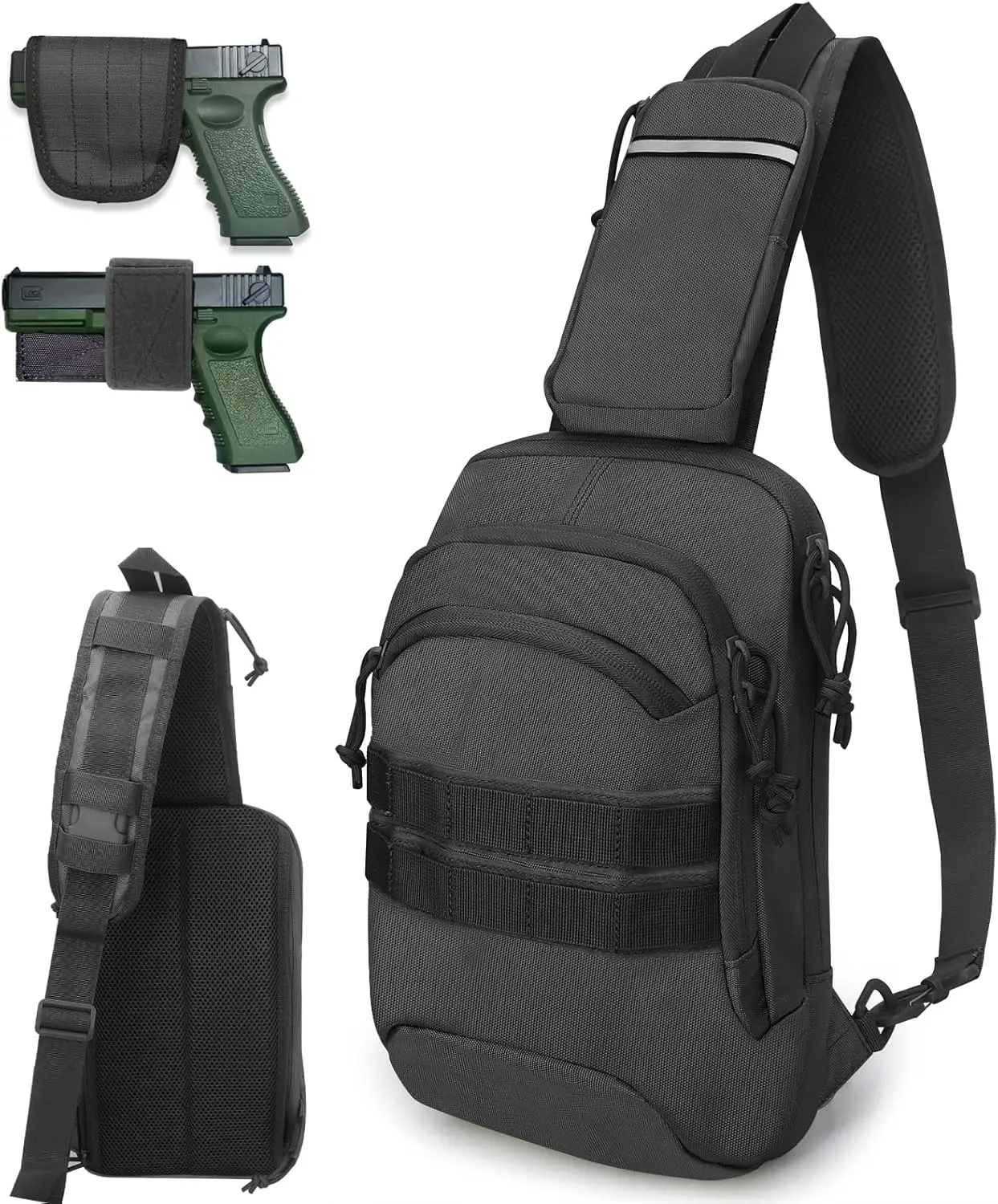 

Тактическая нагрудная сумка на ремне EDC, наплечная сумка Universl, двойная кобура CCW, компактные сумки, рюкзак для скрытого ношения