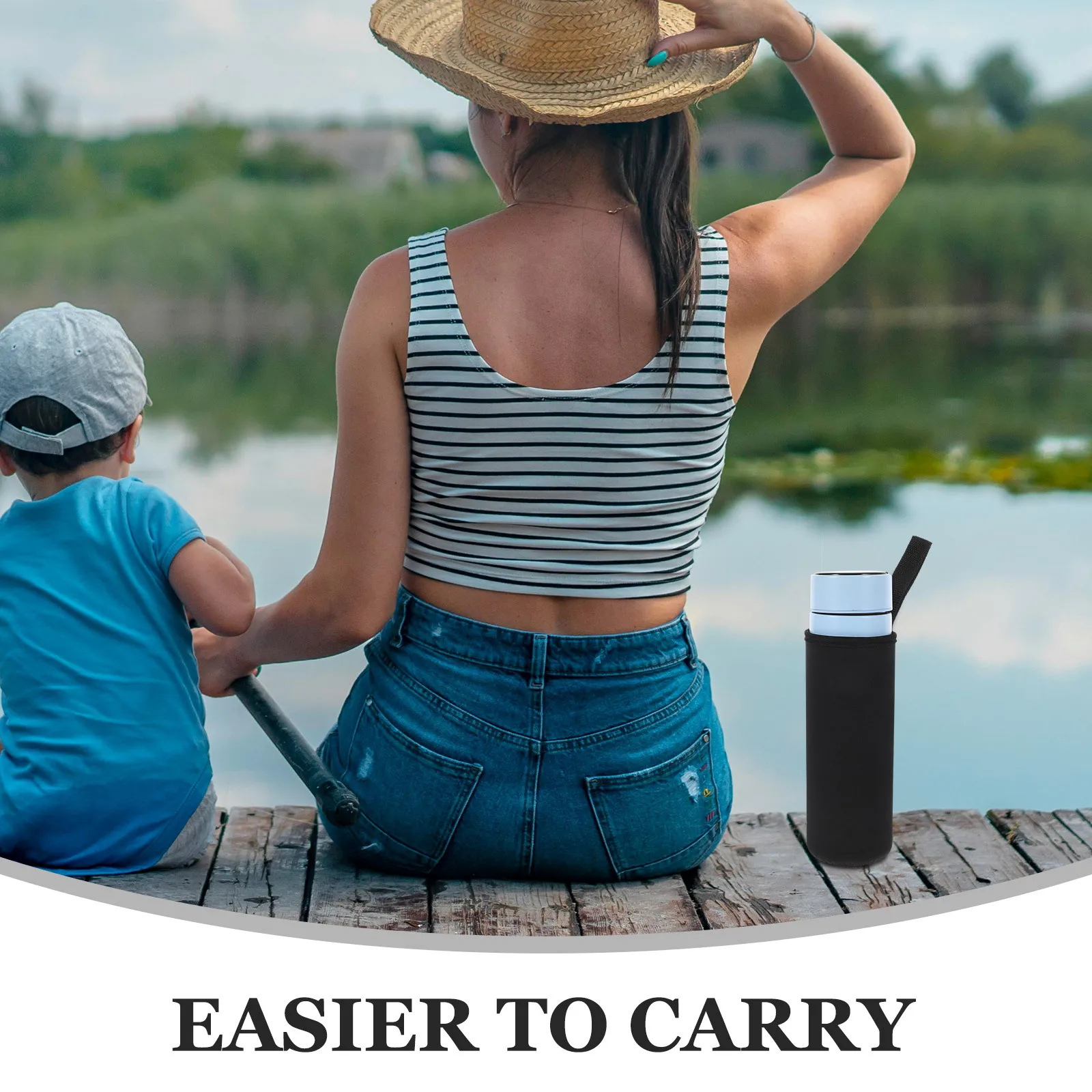 

Water Bottle Carrier Bag Insulated Waterproof Lightweight 550Ml Holder Pouch Cover for Stainless Steel Glass Plastic Outdoor