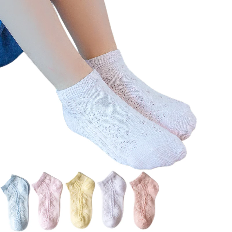 

5-Pack Children's Summer Thin Cotton Mesh Socks for Kids 1-2/2-4/4-6 Years Baby Toddler Girls Summer Socks Set Low Cut