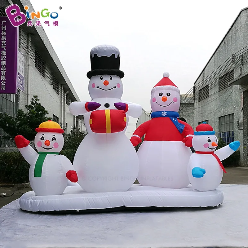 High Quality Inflatable Snowman Family Model Outdoor Christmas Inflatable Toys For Sale-Decor