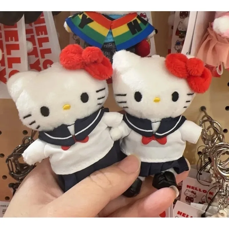 anime   Bonjour Kitty   Poupée en peluche   Porte-clés   fille   Mignon   Pendentif sac d'école   décorer   Uniforme JK   remplissage en coton pp   Poupées jouets   Cadeau