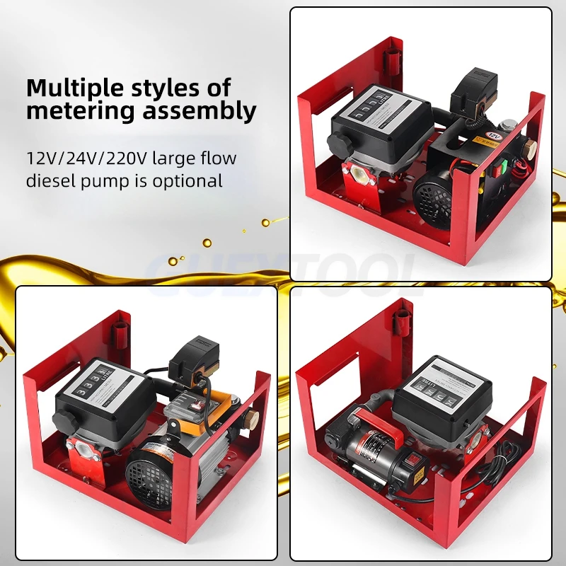 Imagem -02 - Elétrica Automática Fuel Transfer Pump Pequeno Grande Capacidade Power Oil Pump Digital Flow Meter Bico de Abastecimento Diesel com Arma 12v