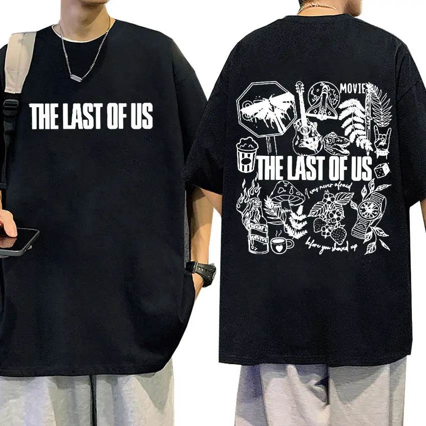 Movie The Last of Us Graphic T-Shirt Men Women Fashion Retro Short Sleeve T-shirts Casual 100% Cotton Oversized Tees Streetwear