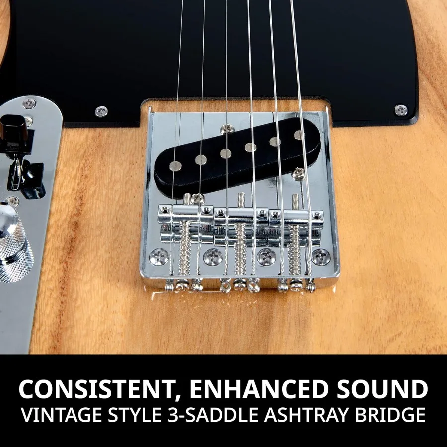 39 جيتار كهربائي من سلسلة TL لليد اليسرى بالحجم الكامل من خشب الصيني المعطر مع تصميم رقبة على شكل حرف C مكون من 3 طبقات للعب المحسن #3