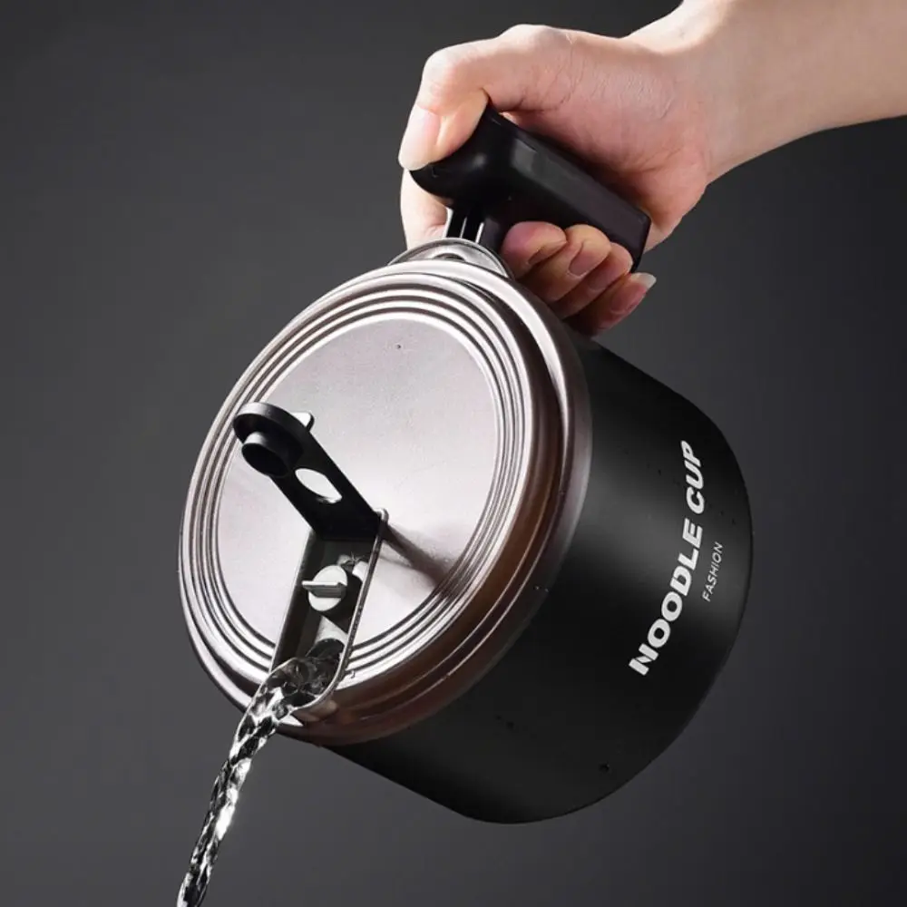 الفولاذ المقاوم للصدأ المعكرونة رامين السلطانية مقاومة للحرارة سعة كبيرة كوب المعكرونة مع غطاء مع مقبض علب الاغذية علب الاغذية