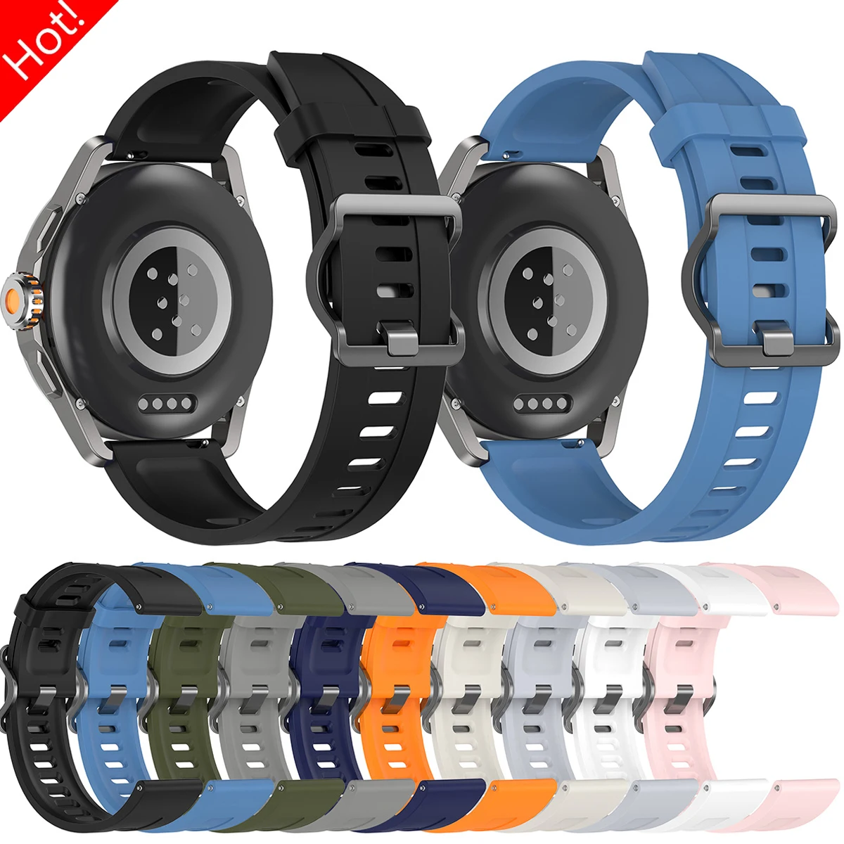 سوار من السيليكون لساعة سامسونج جالاكسي ، سوار معصم مريح لساعة اليد من شركة سامسونج s3 ، وgtr ، و 22 ، و 46