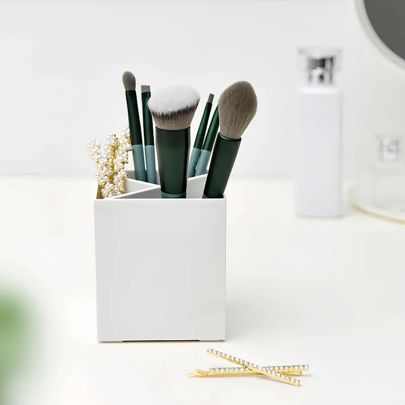 1/2pcs Makeup Brush Holder Organizer with Lid Cosmetic Storage Box Portable Travel Make Up Tools Container Case Stand Pen Pot