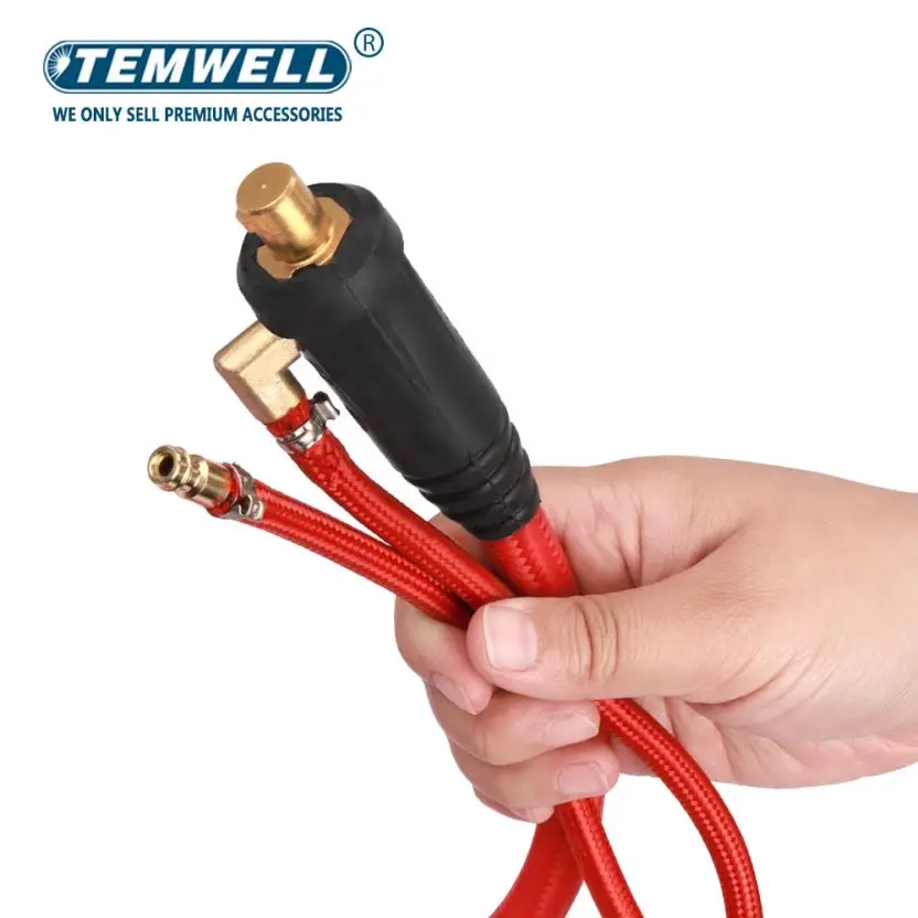 Imagem -02 - Tocha de Soldagem Tig com Fios de Cabo de Mangueira Integrados Fio Elétrico a Gás Conector Rápido Unf 3550 Euro 5m 16.4ft Wp17