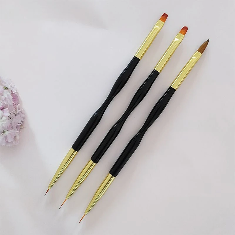 Nail Art Point Drill Pen Special Shaped Bar Nail Enhancement Tool Drawing Line Flower French Stripe Flat/Round Head Crystal Tip