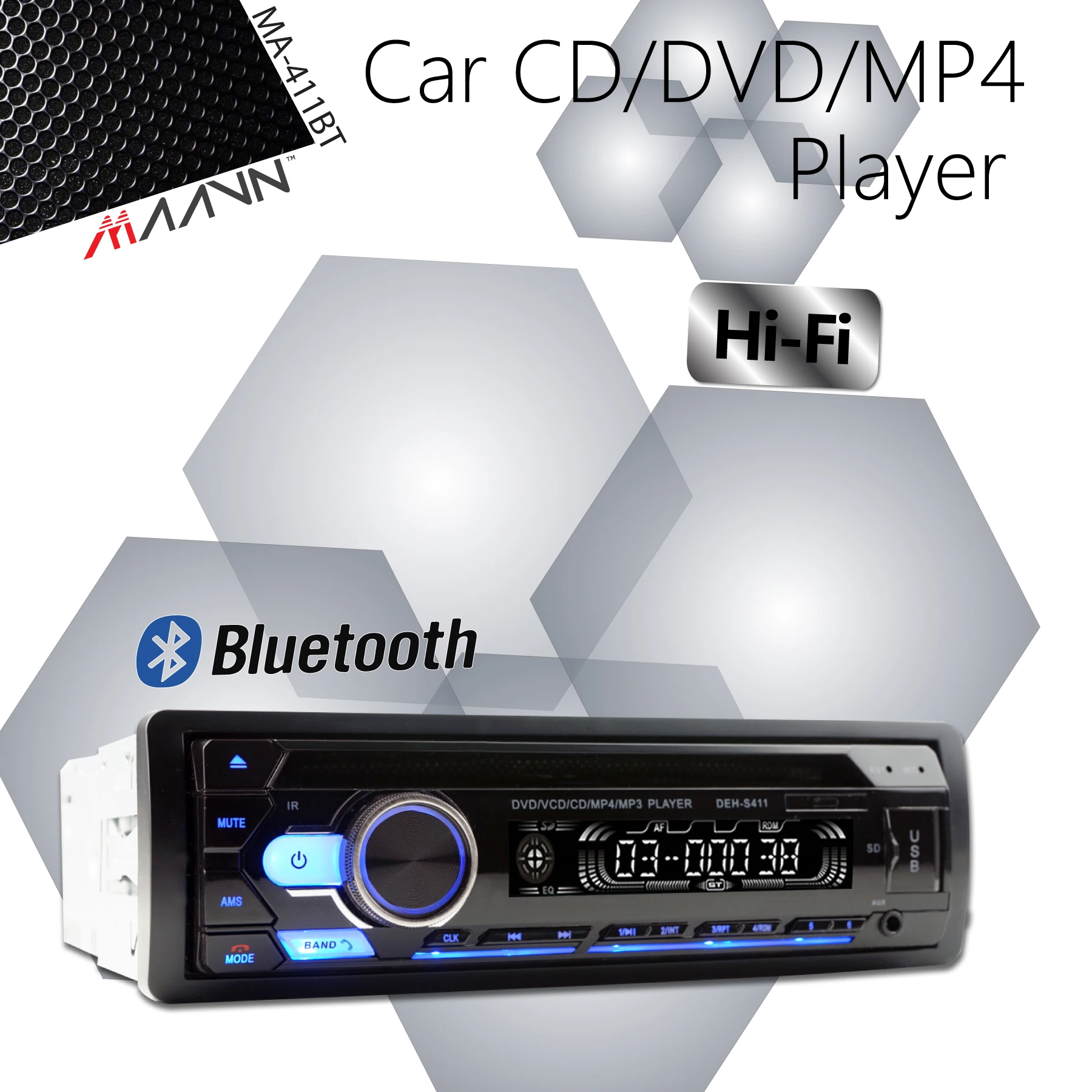 Car 1Din CDVD USB/TF In Dash Radio Receiver Bluetooth Player For Volkwagon Peugeot Citroen Seat Fiat Toyota Honda Nissan Ford