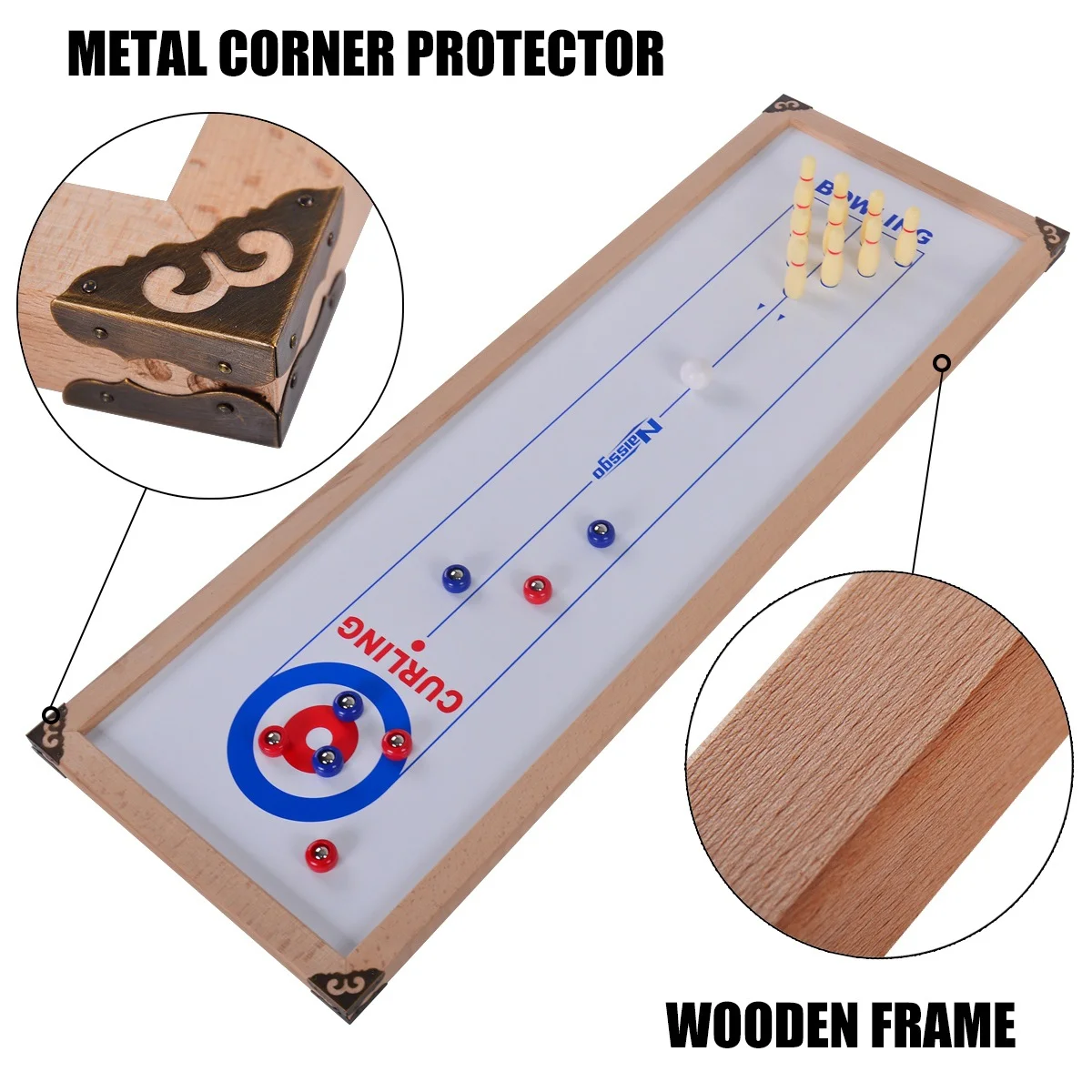 Juego de mesa 3 en 1: curling, - Board Game Table reseña y precio