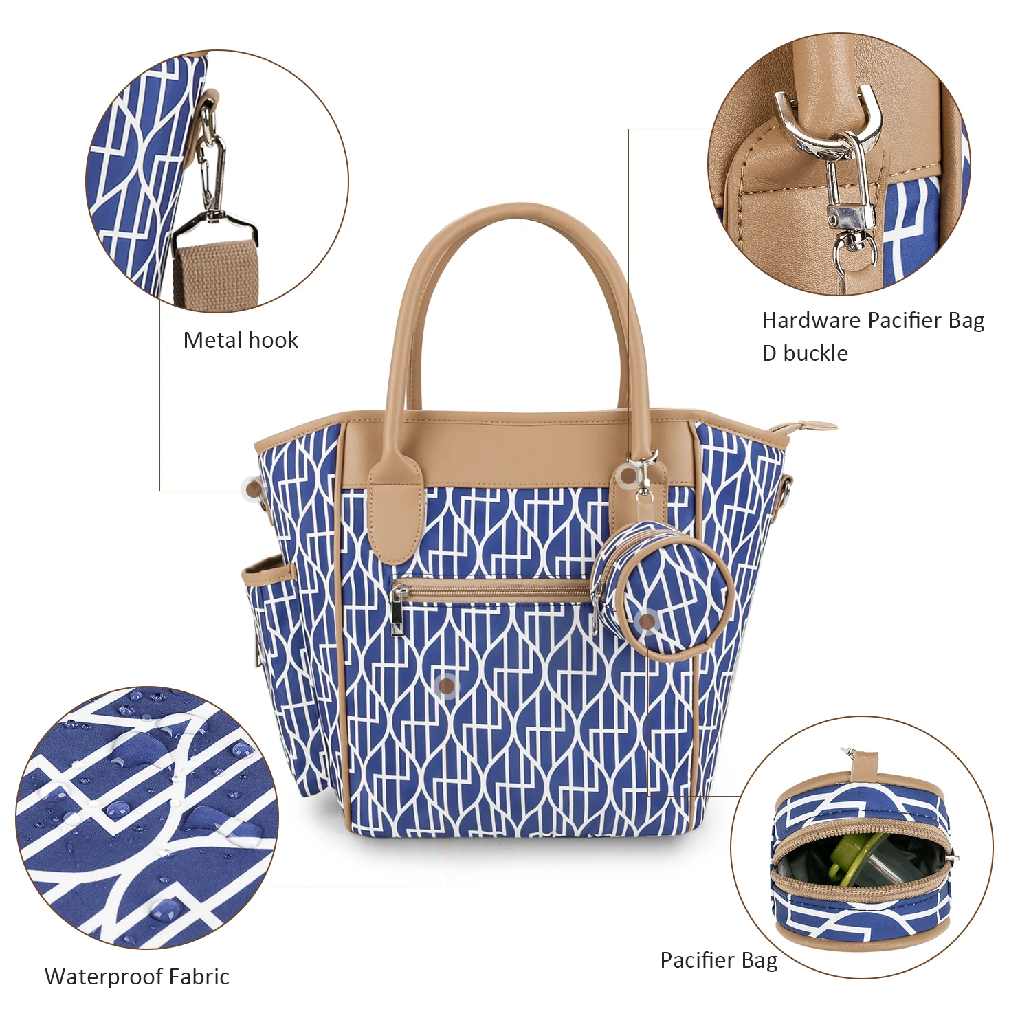 Multi-functional mommy bag, single shoulder messenger bag, mother and baby travel bottle insulation, lightweight waterproof bag