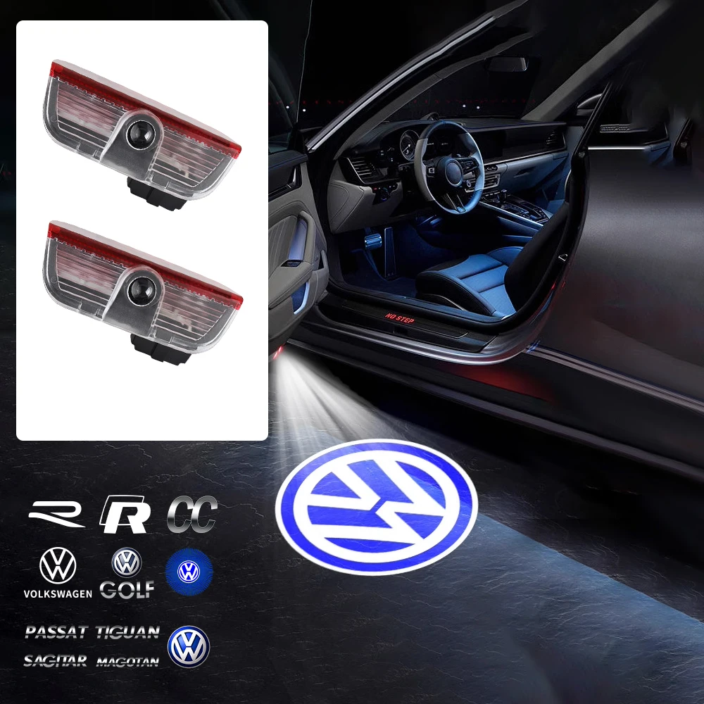 For VW Volkswagen Golf Sagitar Phideon Touareg Passat B8 Tiguan Car Welcome Light Door Side Projector Induction Lamp Accessories