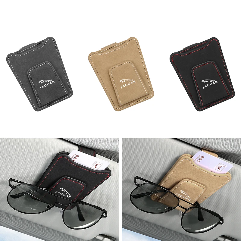الجلد المدبوغ سيارة النظارات الداخلية كليب النظارات الشمسية صندوق تخزين ل جاكوار XF XJ XE S-نوع F-نوع X-Type F-Pace I-Pace E-Pace XFR XKR
