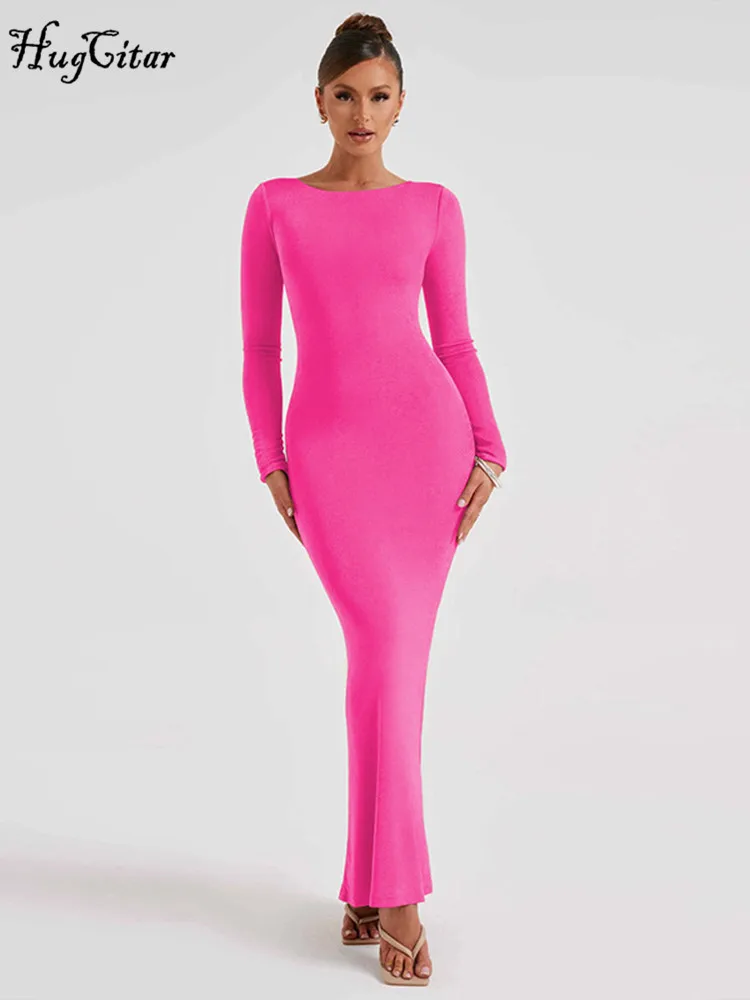 فستان طويل مكشكش من الدانتيل للنساء ، أكمام طويلة ، ملابس عارية الذراعين ، مثير ونحيف ، حفلة مسائية وحفلات زفاف ، أنيقة وأحادية اللون ، خريف