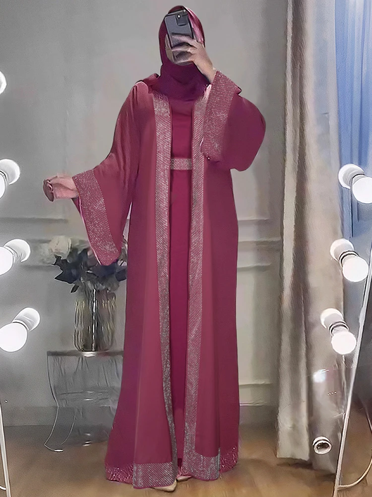 

Abaya Dubai Turkey Muslim Hijab Dress Elegant Long Sleeve Maxi Robe Ladies Islamic Clothing Party Evening Gown Caftan Marocain