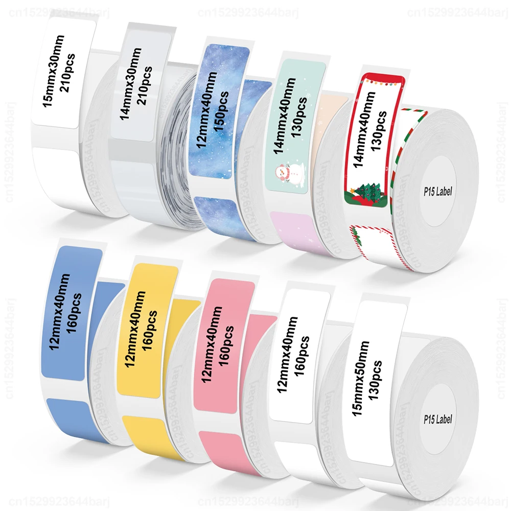 A ABColor P15 Label Paper Sticker Adhesive Thermal Paper roll Waterproof Label Tape for P15 P12 P11 L12 D30 Mini Label Printer