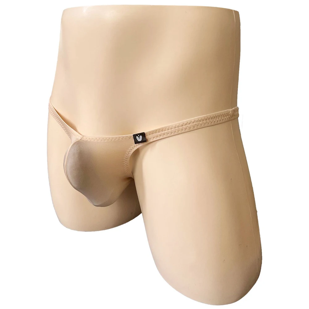 Comfortable Underwear For Men Half-covered Hip Thong G-String Elastic Sheer Ice Silk Sissy Briefs Bikini Panties