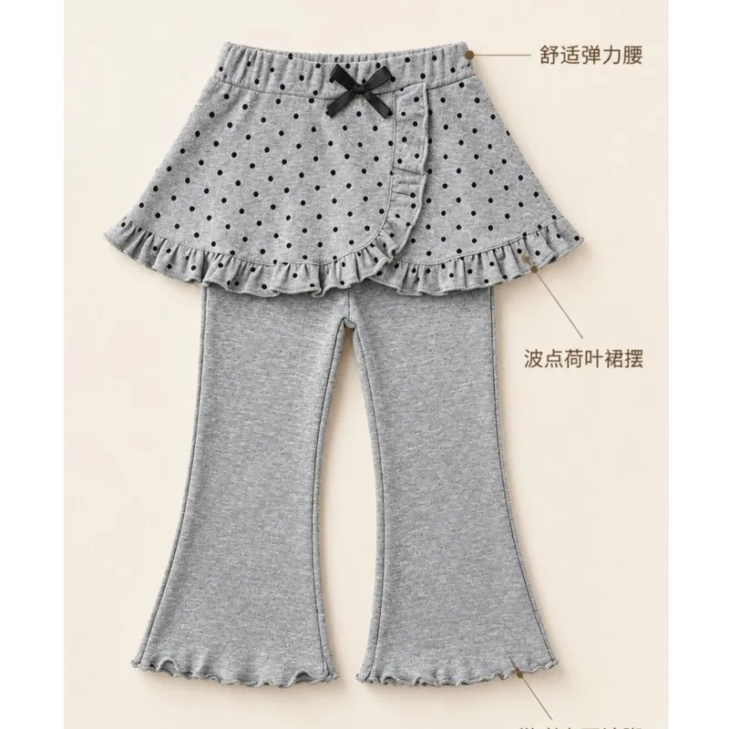 New Girls Dot Lac Skirts Pants Baby Kids Spring Autumn Princess Clothes Children Birthday Party Trousers Pant Leggings Skirt 3