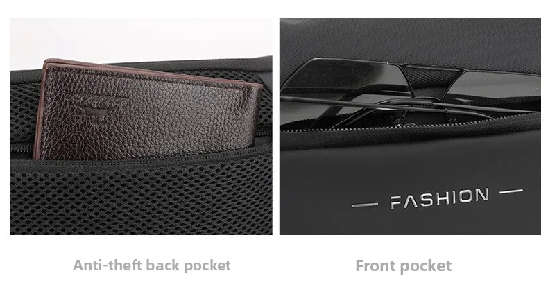 New Fashionable Men's Chest Bag, Simple and Casual Waist Bag, Multi-functional Water-resistant Large-capacity Crossbody Bag
