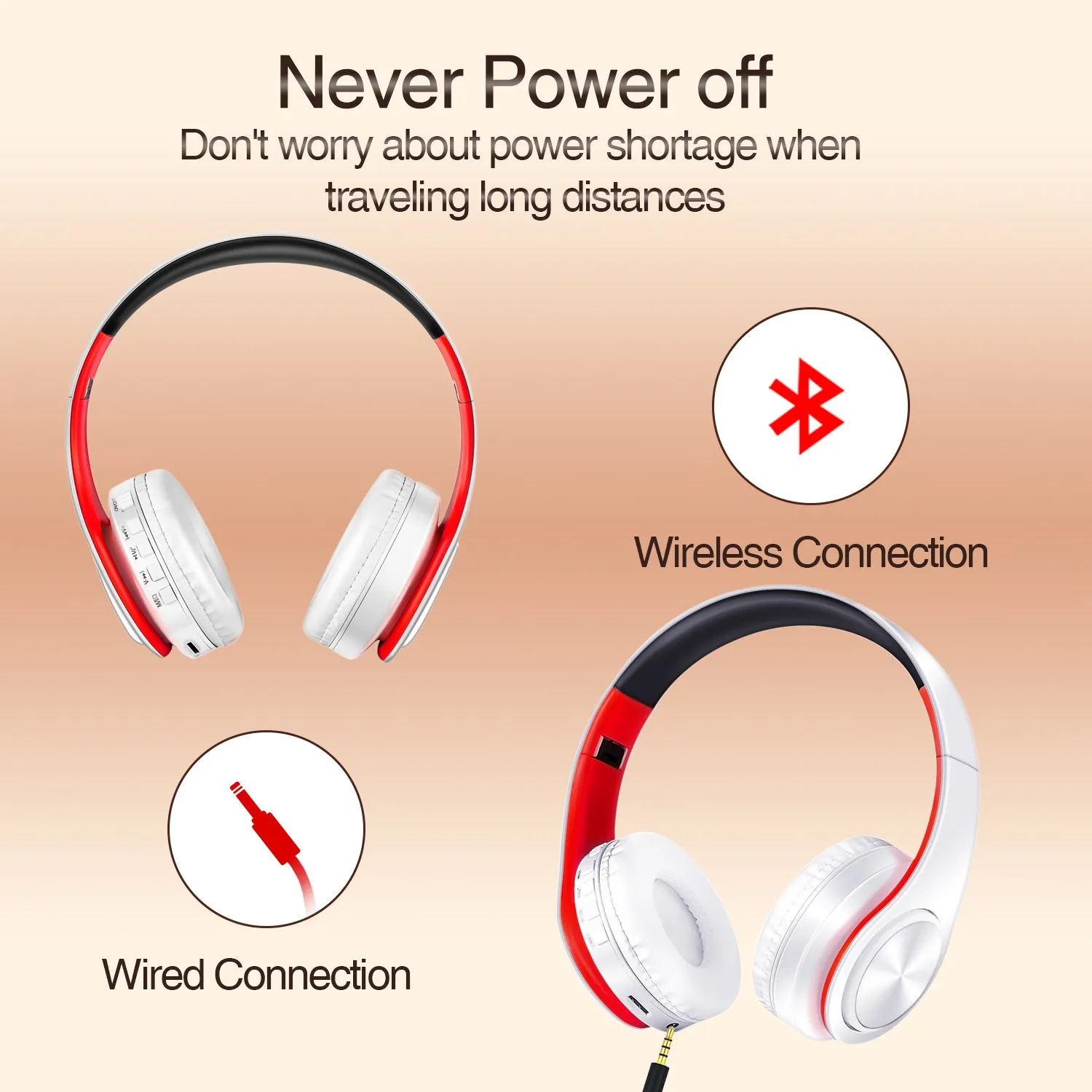 Best Headphones Wireless  Earphones with Microphone Digital Stereo Bluetooth Headset Card MP3 Player FM Radio Music for All