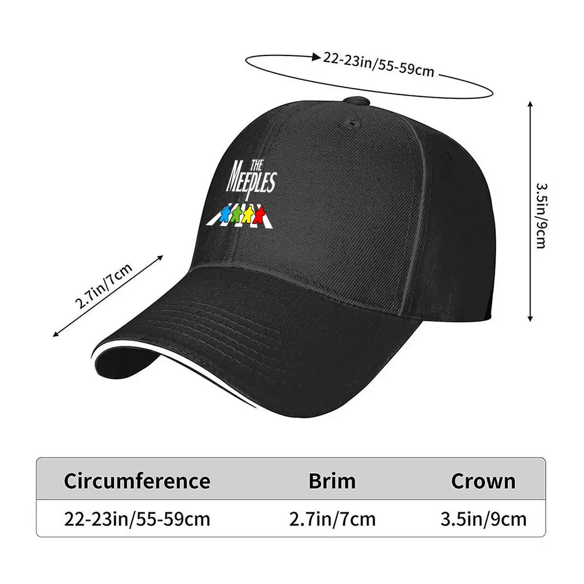 The Meeples Four Color Board Game Pieces Hip Hop hat Fashion Outdoor Sports Sandwich Baseball Cap
